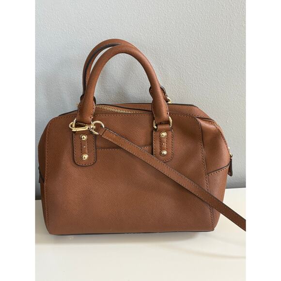 Michael Kors Sandrine Saffiano Satchel Purse Zipper Crossbody Handbag - Picture 2 of 5